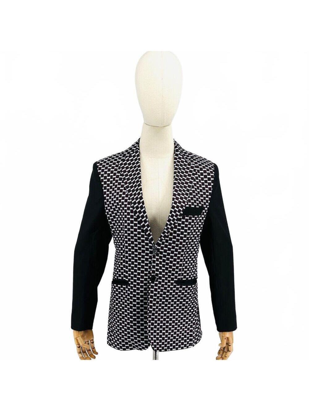 Handmade Cotton Black Brown Tribal African Print Blazer